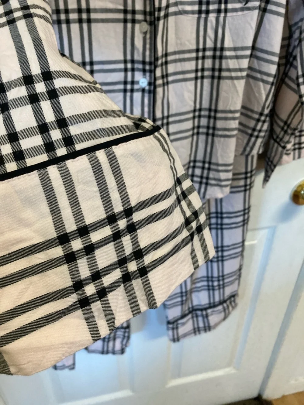 Victoria's Secret Pink and Black Plaid Two-Piece Pajama Set - Picture 5 of 11